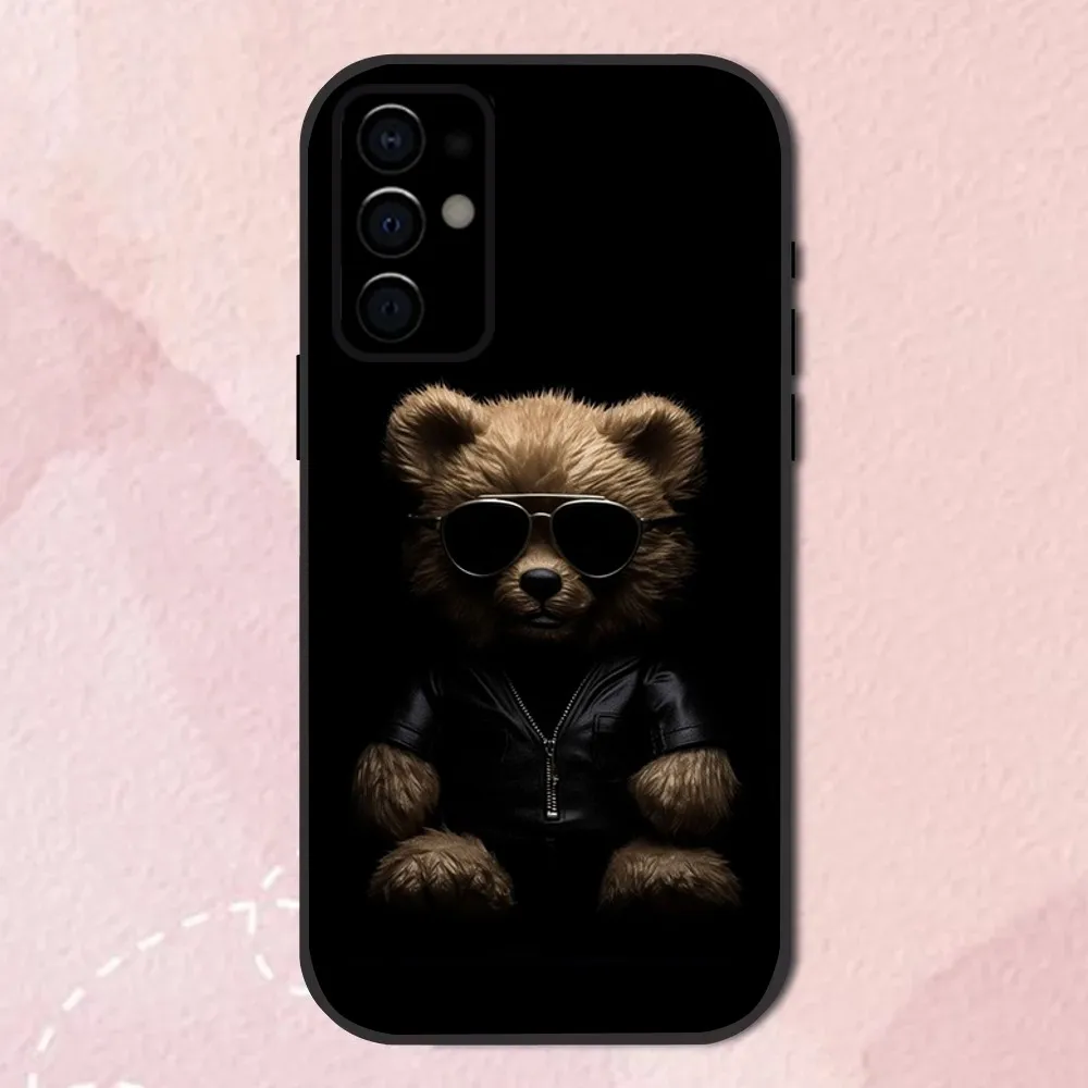 Baron F-Filou Bear Fashion Phone Case For Samsung S24,S21,S22,S23,S30,Ultra,S20,Plus,Fe,Lite,Note,10,9,5G Black Soft Shell