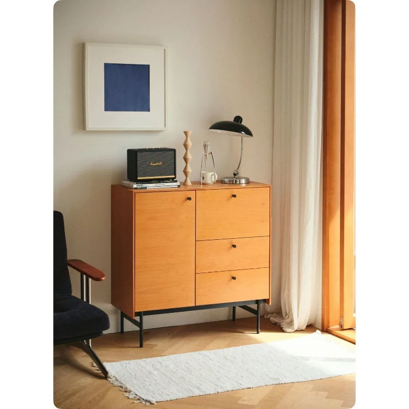 

Customizable antique solid wood living room dining room Nordic Japanese retro pine storage cabinet Locker Tea cabinet