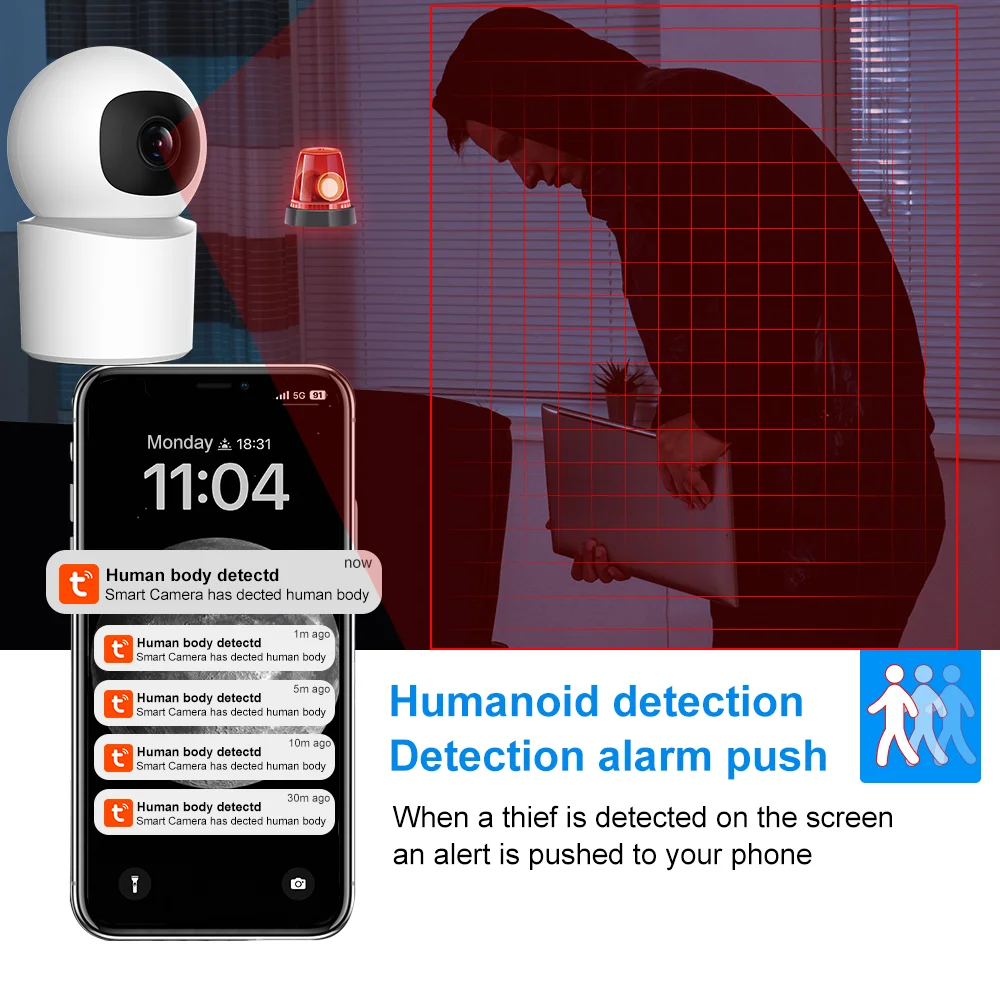 WiFi Camera Indoor Tuya Smart Life HD Mini Wireless Security Home CCTV Surveillance Camera With Auto Tracking Baby Monitor