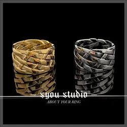 Weave Knot Viking Stainless Steel Ring Nordic For Men Gift Retro Womens Jewelry Vintage Fashion Metal Steel Geometric Wholesale