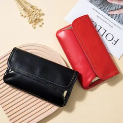 Genuine Leather Phone Wallet Hand Bag Oil Wax Cowhide Coin Purse Lipstick Earphone Pouch Card Holder For Women Handbag Clucth