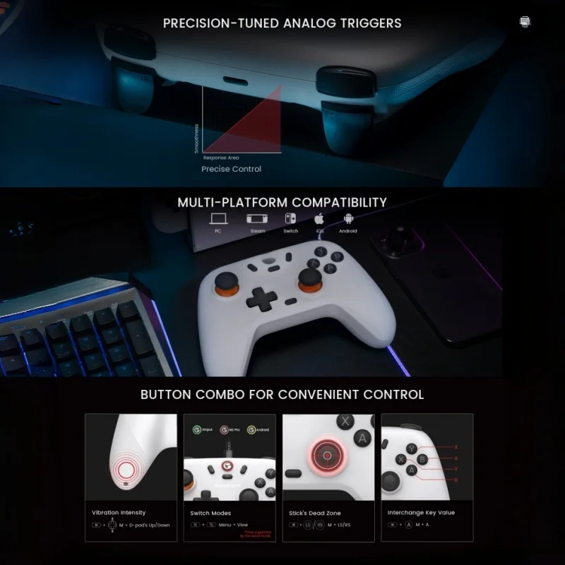 Nova Controller Switch Wireless Bluetooth Gamepad Joystick effetto Hall per Nintendo Switch iPhone Android Phone PC