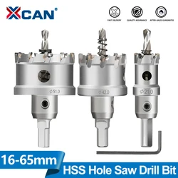 XCAN Drill Bit Carbide Tip Drill Bit TCT Hole Saw Set 16-65mm Drill Bit for Stainless Steel Wood Metal Drilling Hole Opener