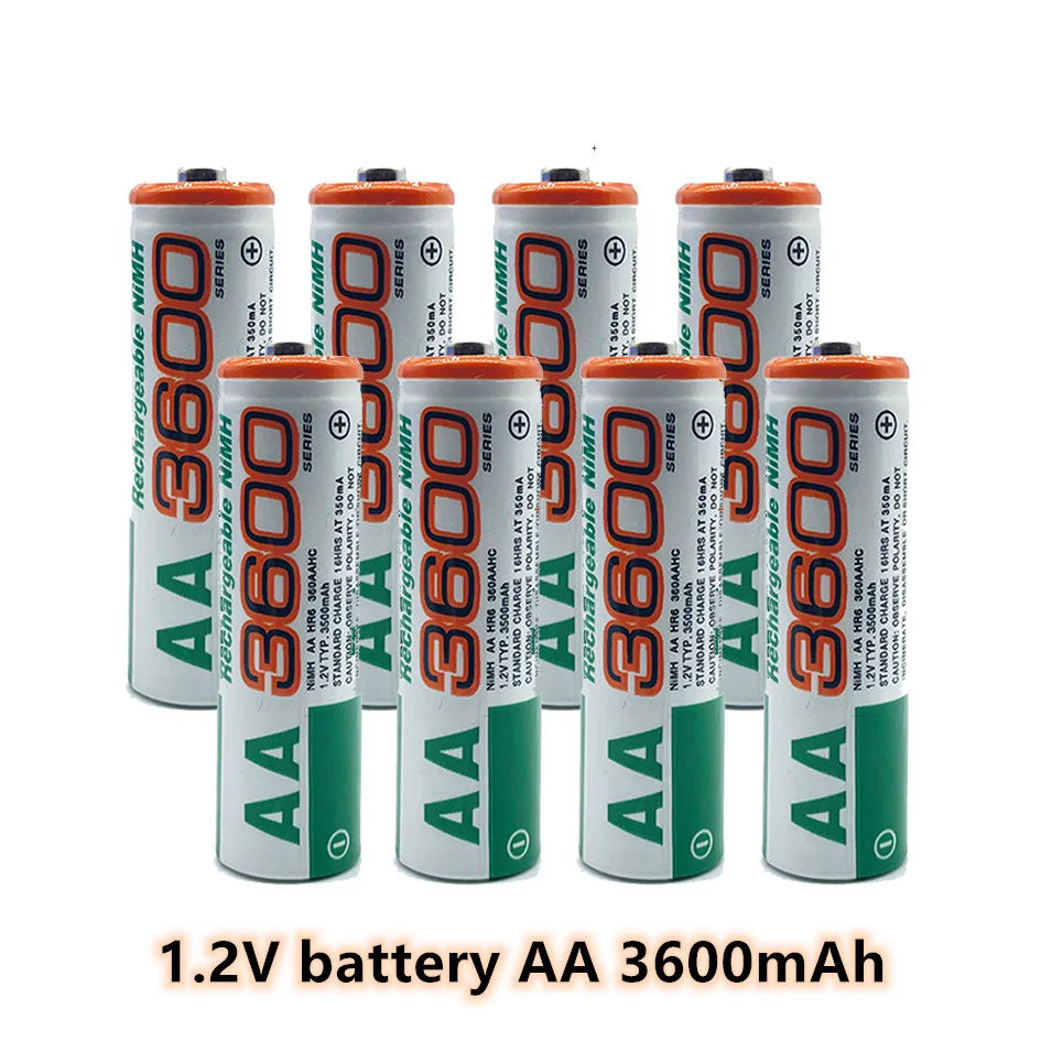 100% nowa bateria AA 3600 mAh akumulator 1.2 V Ni-MH bateria AA nadaje się do zegarów myszy komputery 2