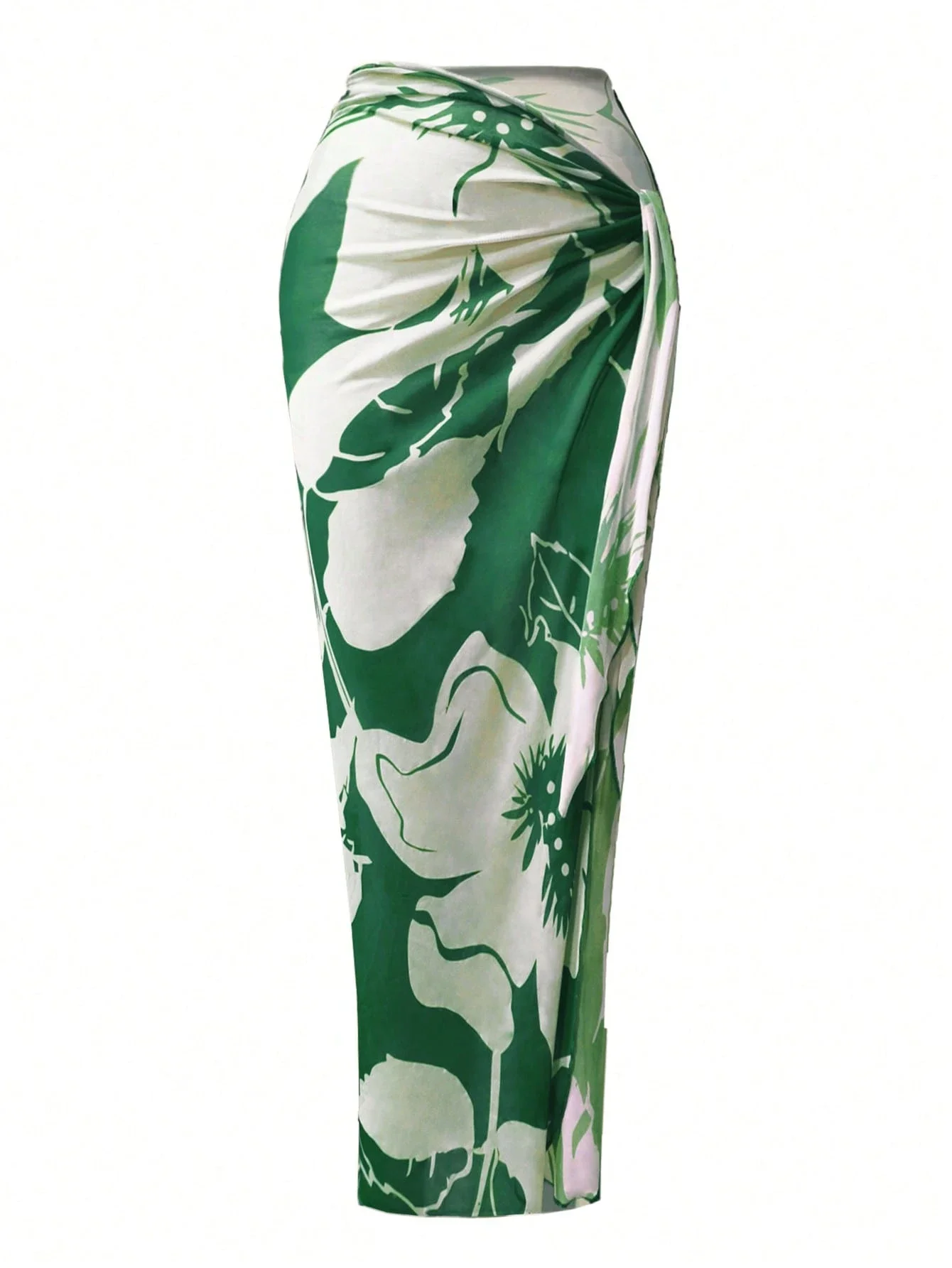 Womens Ruched One-Piece Swimsuit With Detachable Floral Skirt For Beach Pool Party