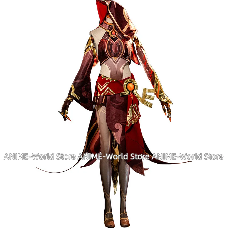 Anime Game Genshin Impact Babel Cosplay Costume New Skin Eremite Scorching Loremaster Wig Jumpsuits Woman Sexy Party Suit