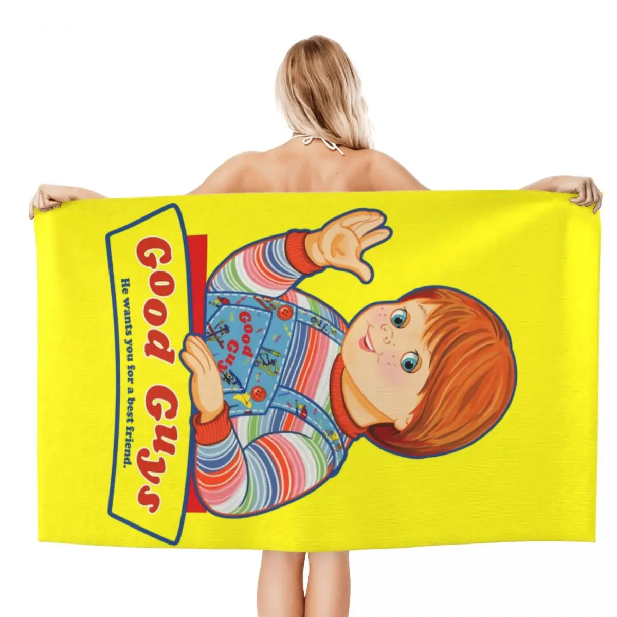 Customized Good Guys Child's Play Super Soft Microfiber Beach Bath Towel Quick Dry Chucky Doll Shower Pool Towels