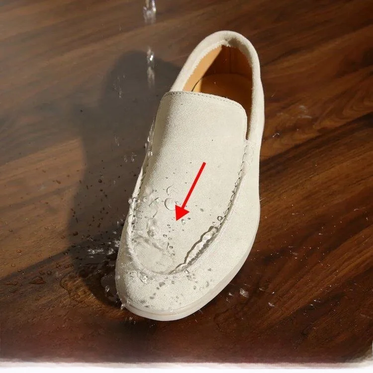 

Italian Style Genuine Leather Men's Slip-On Bean Shoes Casual Trendy Flat Bottom round Toe Spring Season Comfortable Footwear