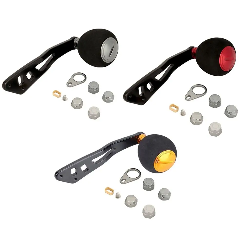 Aluminum Alloy Fishing Reel Handle with Fittings EVA Knob Fishing Grip Handle 3 Colors 94mm Length Fishing Reel Rocker Handle