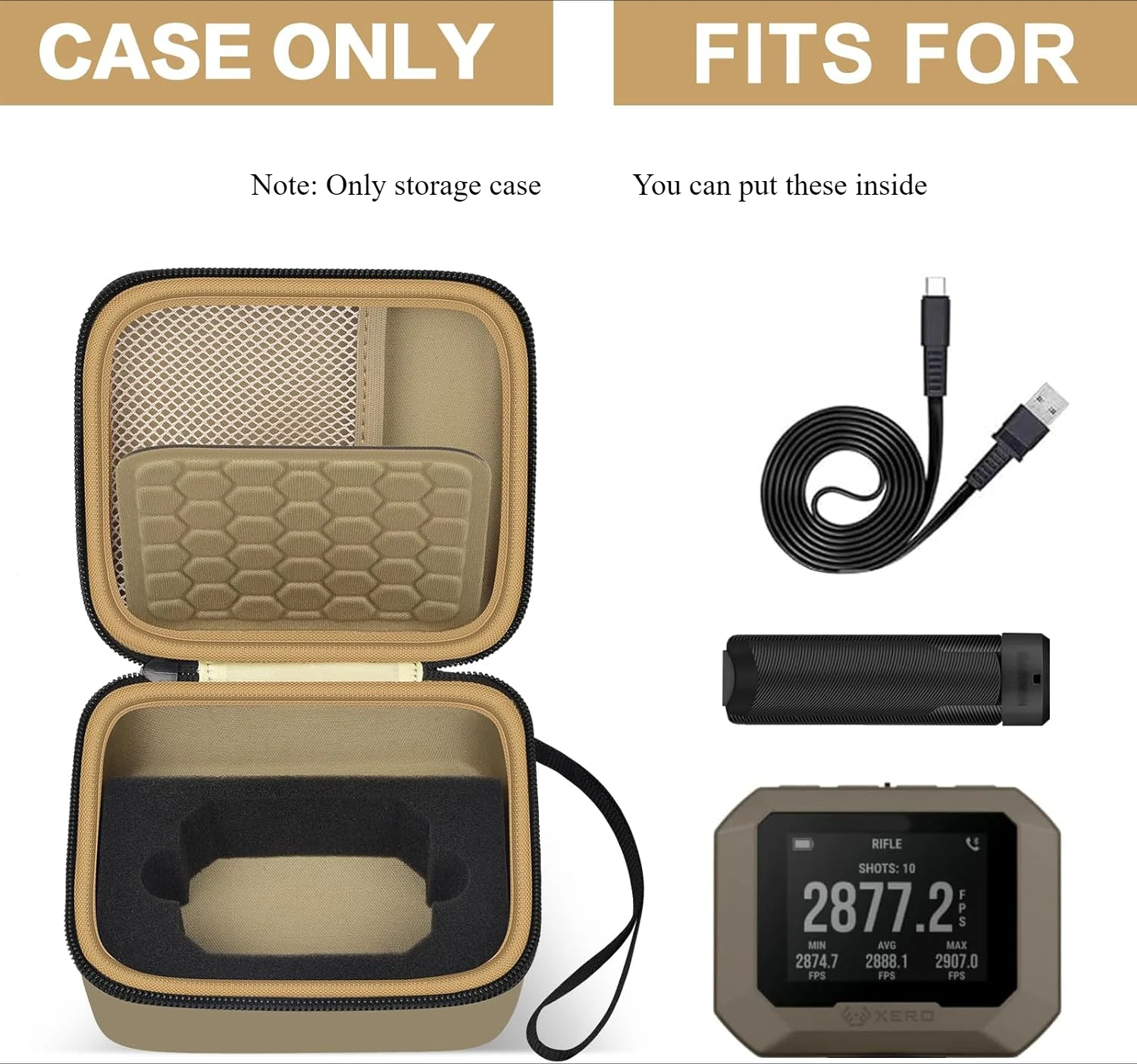 Storage Bag for Garmin Xero C1 Pro/Xero C2 Chronograph, Range Shooting Chronograph Ballistic Precision Organizer (CASE ONLY)
