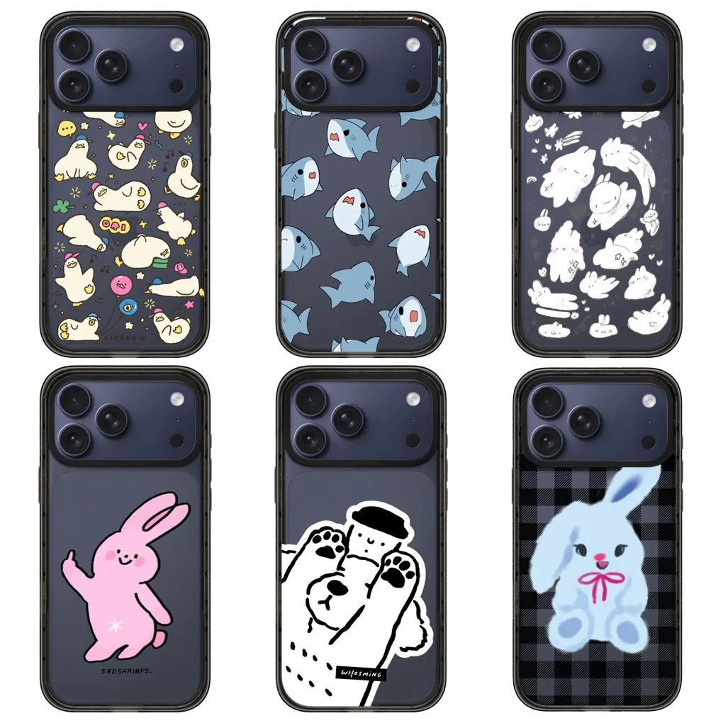 

Duck Shark Rabbit 2.0 Acrylic Black Border Phone Cover for IPhone 12 13 14 15 16 17 Pro Max Case for IPhone 17 Air