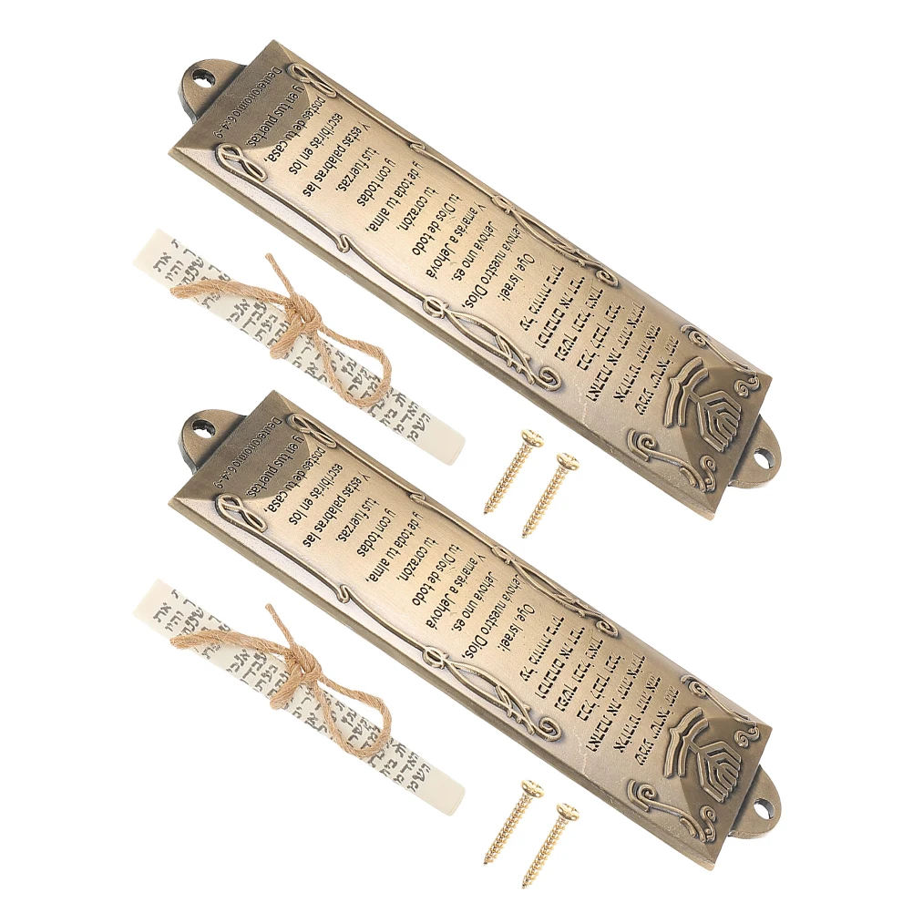 

2pcs Mezuzah With Scroll Alloy Metal Door Mount For Front Door Jewish Home Blessing Holiday Decor Gatepost Mezuzah Wall Art