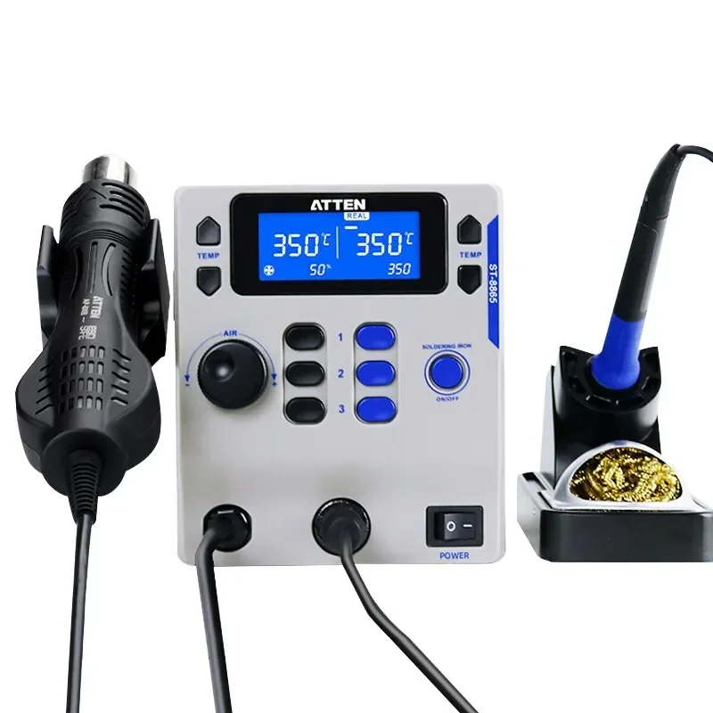 Hot Products 2 in 1 Repair Digital Adjustable Electric Soldering Iron Desoldering Hot Air Gun Smd BGA Rework Soldering Station