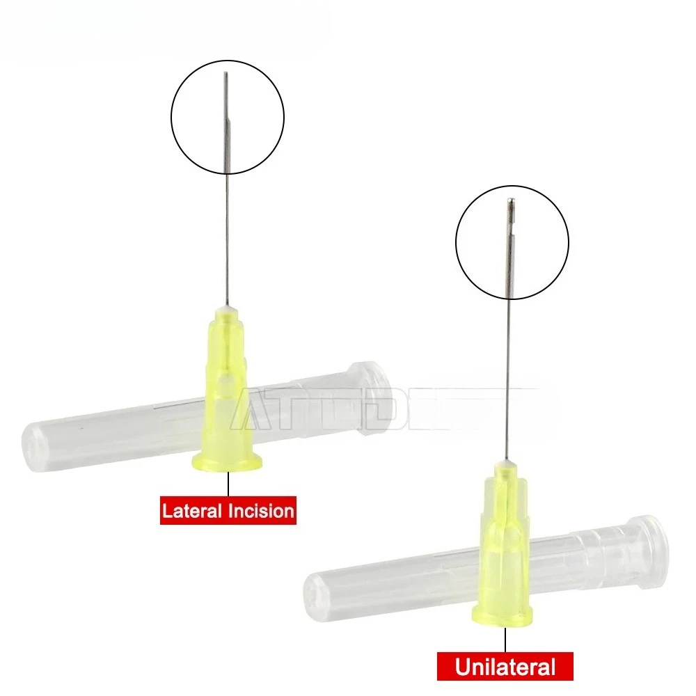 NIGF 100 قطعة طرف إبرة الأسنان إندو قناة الري غسل إبرة تلميح نهاية مغلقة الجانب ثقب إندو حقنة الجذر