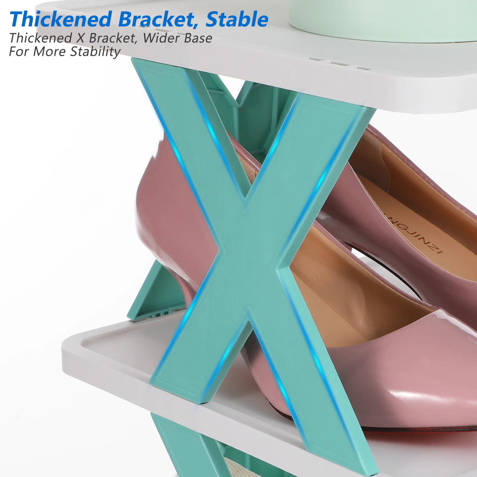 

Shoe Shaped Multi Tier Stackable Organizer Shelf for Bedroom Door Corner Space Saving Shoe Rack Organizer Shelf