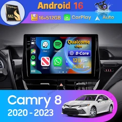 Android 16 Carplay Auto For Toyota Camry 8 XV70 2020 2021 - 2023 Car Radio GPS Video Stereo 2Din Player Head Unit BT Multimedia