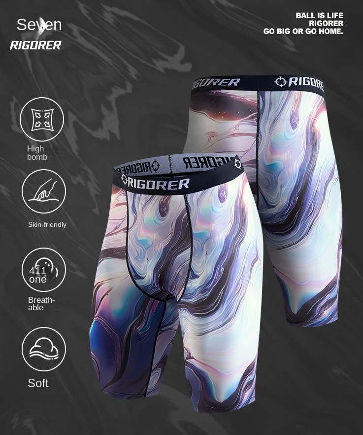 

RIGORER Compression Shorts Leggings Male Fitness Pants Elastic Compression Men's Tight Shorts Fitness Basketball Running Pants
