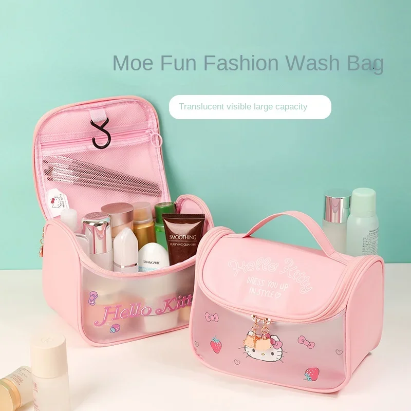 

Cartoon HelloKitty My Melody Cinnamoroll Kuromi Cosmetic Bag Large Capacity Waterproof Portable Kawaii Toiletries Storage Bag