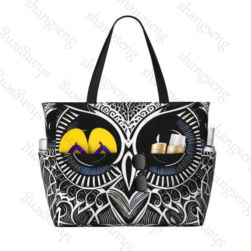 The Owl Graphic Travel Bag Men Women Duffel Bags Handbags Tote Bag Large Capacity Beach Bags Suitable for Airlines Folding Bag