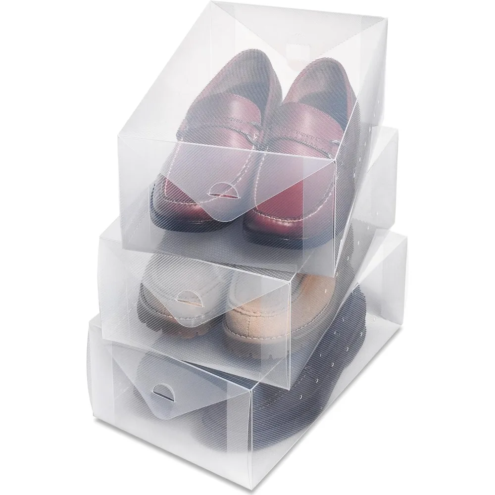 

Clear Shoe Box, Stackable design, With vent holes, Clear Plastic Shoe Box, Protect Shoes From Dust and Moisture, Clear Shoe Box