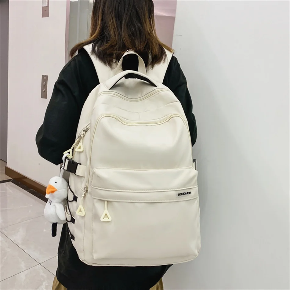 2023 New Multifunctional Backpack Travel Bag Women Waterproof Casual Shoulder Bags Unisex Laptop Solid Color Schoolbag