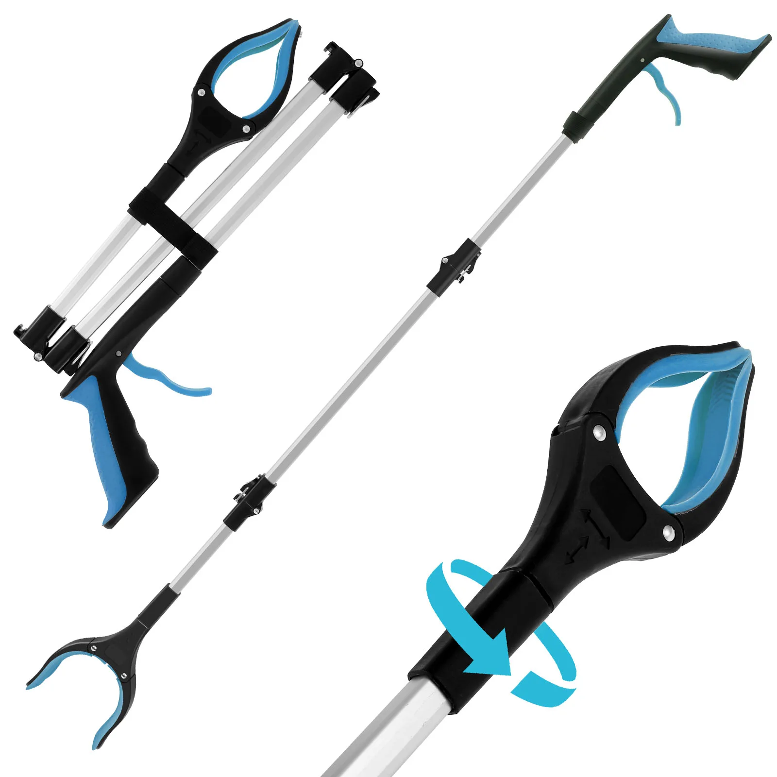 Outils de ramassage pliables avec pince extensible pour déchets et ordures