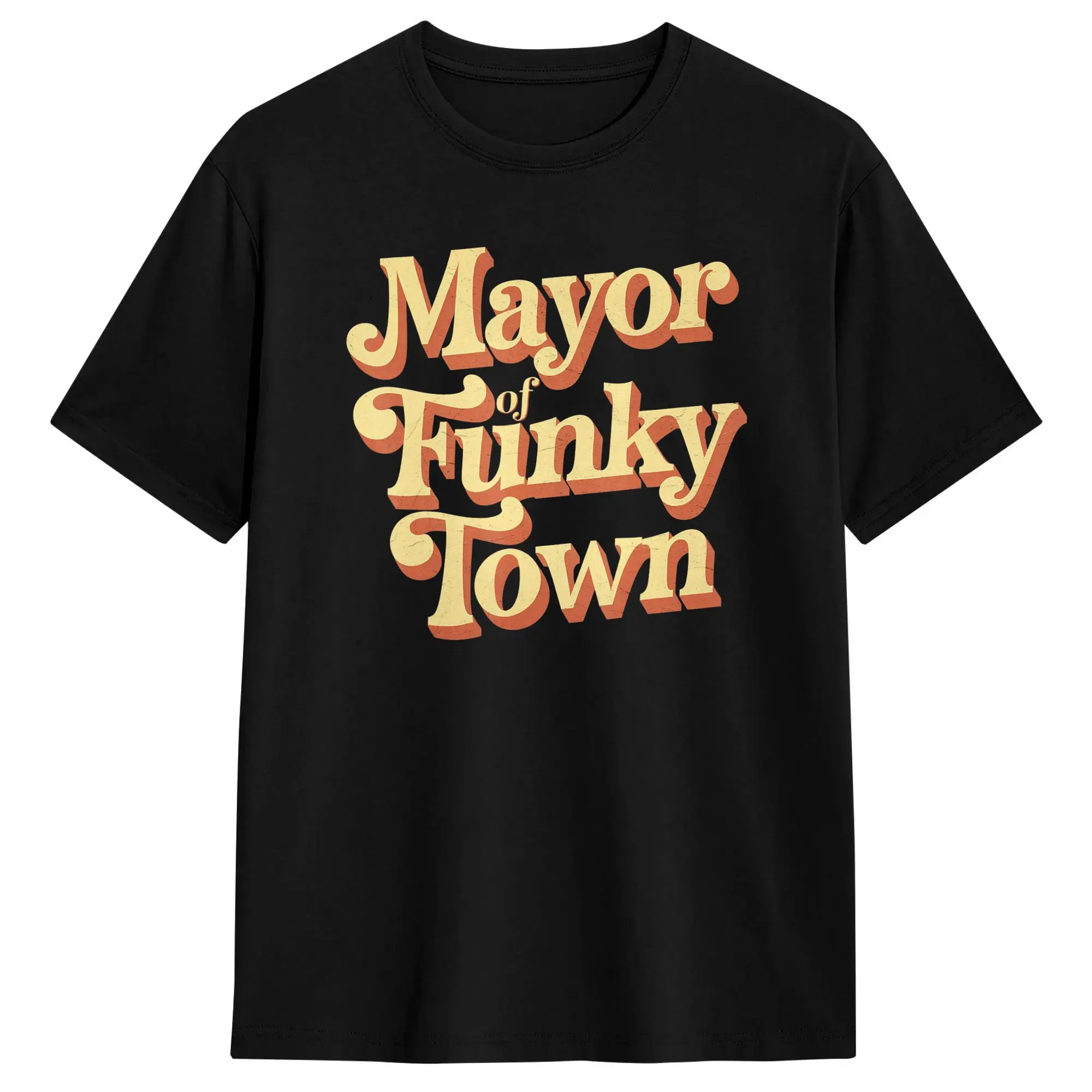 Retro Mayor of Funky Town Funny Vintage Cotton T Shirt For Men Summer  Vintage T Shirts Popular Tee Shirt Oversized Print Tops
