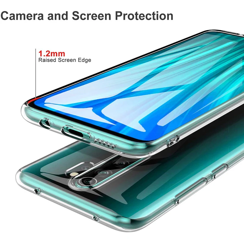 Funda a prueba de golpes para Xiaomi Redmi Note 8 Pro 8 8A 9 9S 9T 9A 9C 10 10S 11S 11 Pro, transparente suave 3
