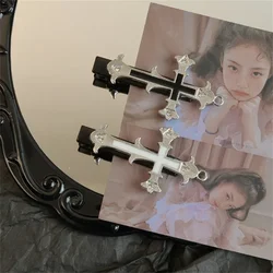 Punk Dark Retro Cross HairPin Gothic Cool Hair Clips for Young Women Sweet Sexy Hair Accessories Halloween Special Gifts