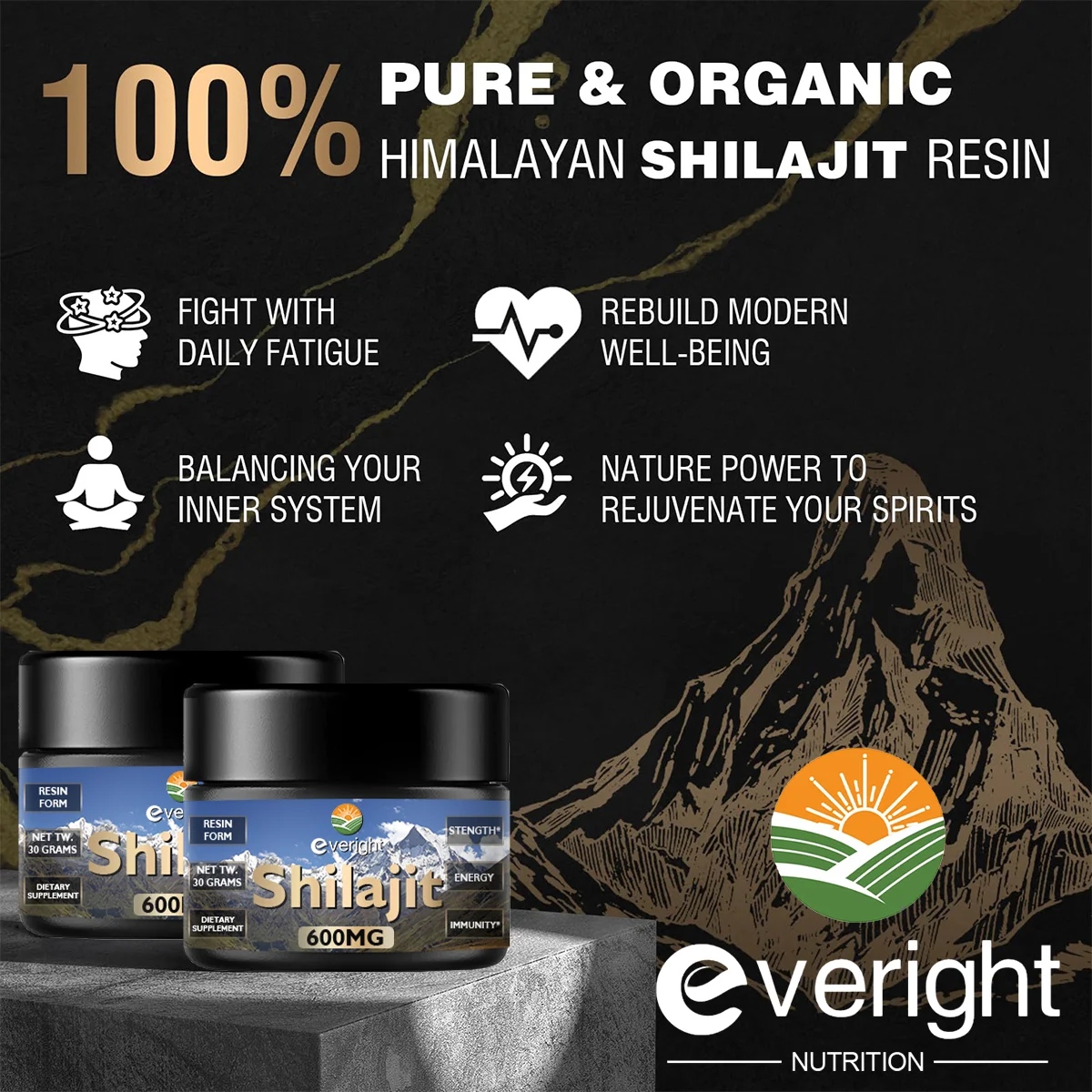 Shilajit Resin 6500mg for Boost Energy - Enhance Liver Metabolism Lowering Blood Sugar Anti-Fatigue Energy Support Keep Active