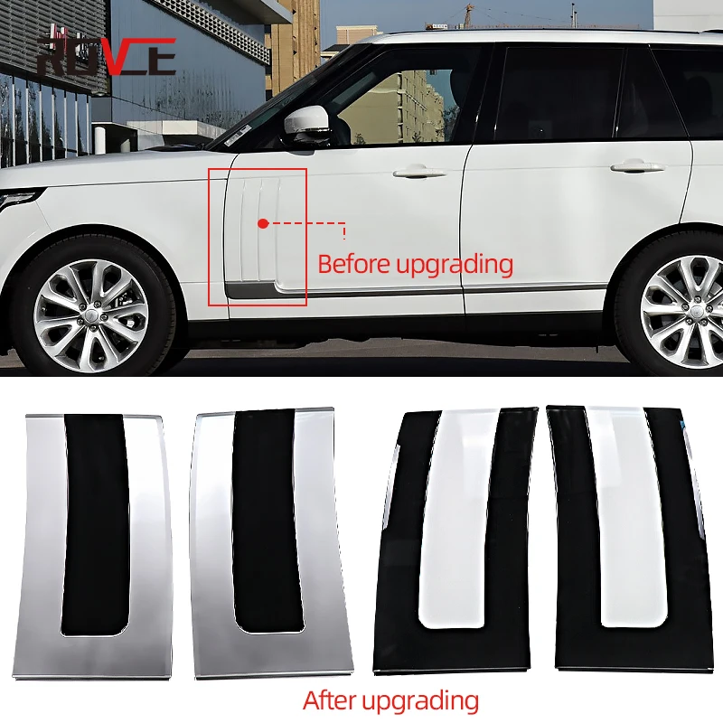 ROVCE Chrome Side Door Vent Cover Fender Air Vents Trim For Land Rover Range Rover Vogue L405 2013-2022 Upgraded 2023 Style