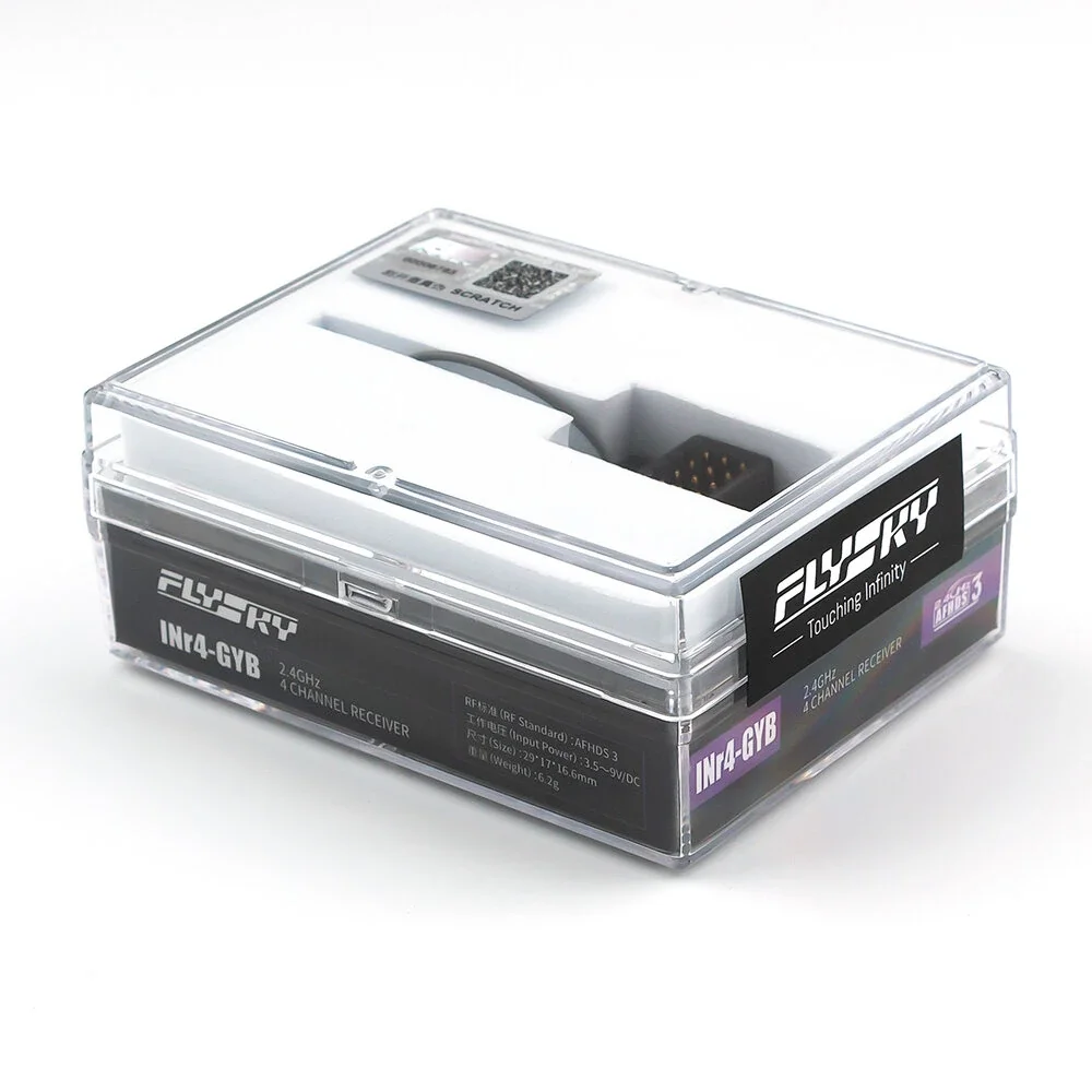 

Flysky Compact INr4-GYB 2.4GHz Receiver, Online Updatable, 3.5-9V Input for All AFHDS 3 Transmitters