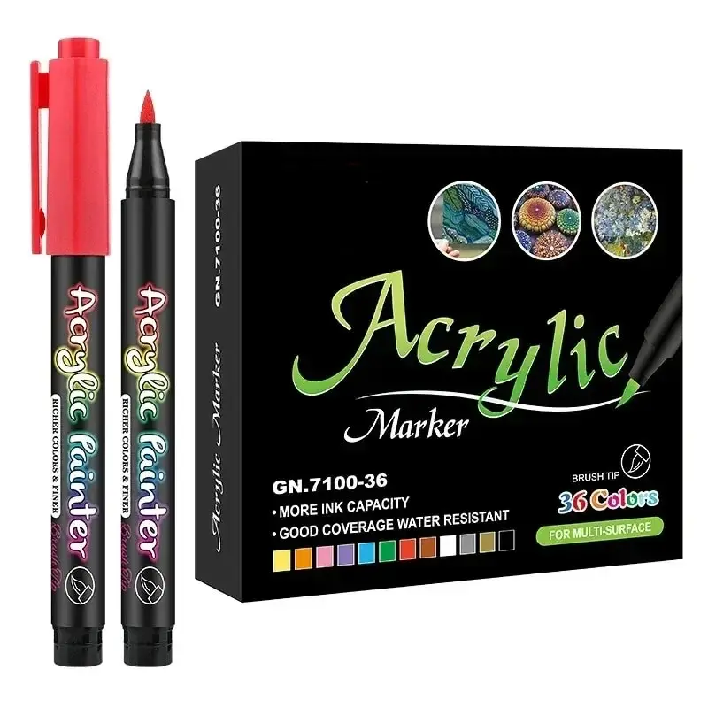 12-60Pcs/set Pastel Colors Acrylic Marker Paint Pens Available On Rock Glass Canvas Metal Ceramic Mug Wood Plastic