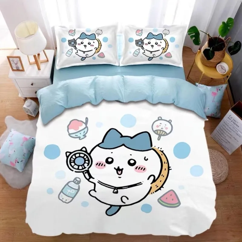 

Anime Chiikawa Quilt Cover Bedding Set Cartoon Cute Soft 3 4 Piece for Children Girls Bedroom Student Dormitory Kawaii Gift
