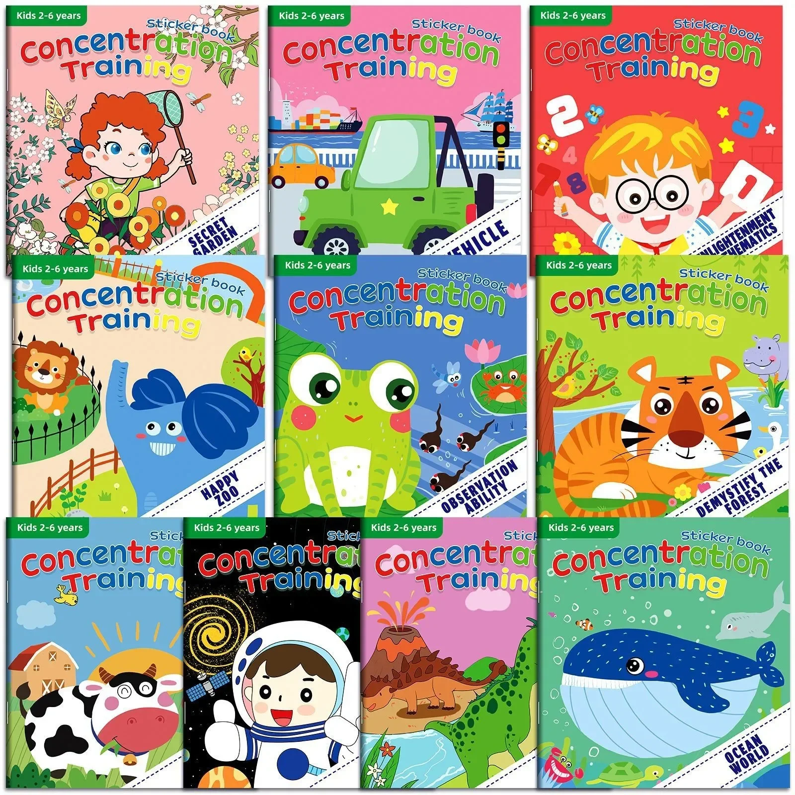 10/20 Volumes of New Sticker Book Focus Potential Development Stickers Children Enlightenment Baby Early Education Book