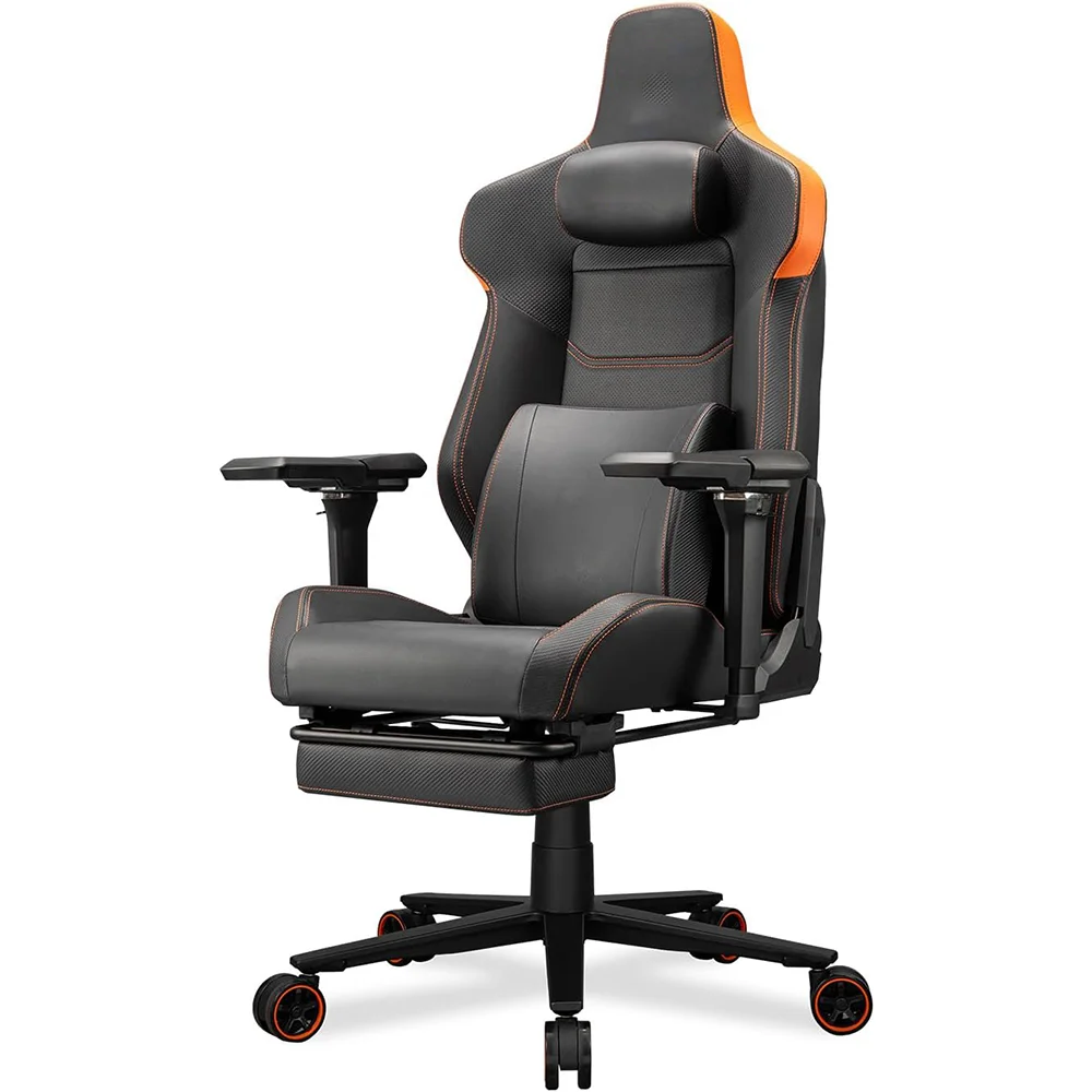 

Wholesale Cheap Black Orange Magnetic Neck Pillow Foam Office Computer Chair Pc Breathable Premium PVC Leather Evo Gaming Chair