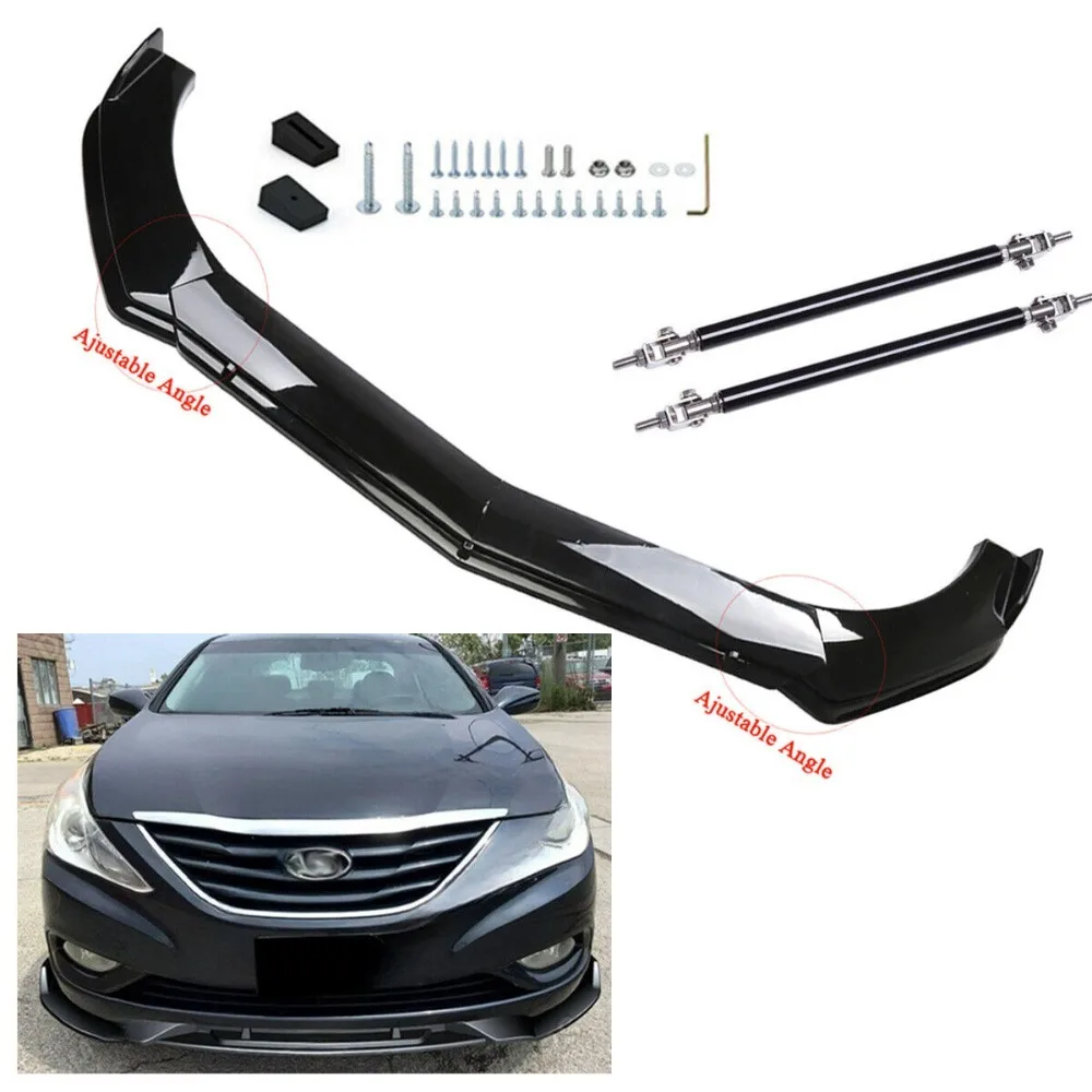 

Front Bumper Lip Splitter For Hyundai Sonata Spoiler Strut Rod Chin Glossy United States