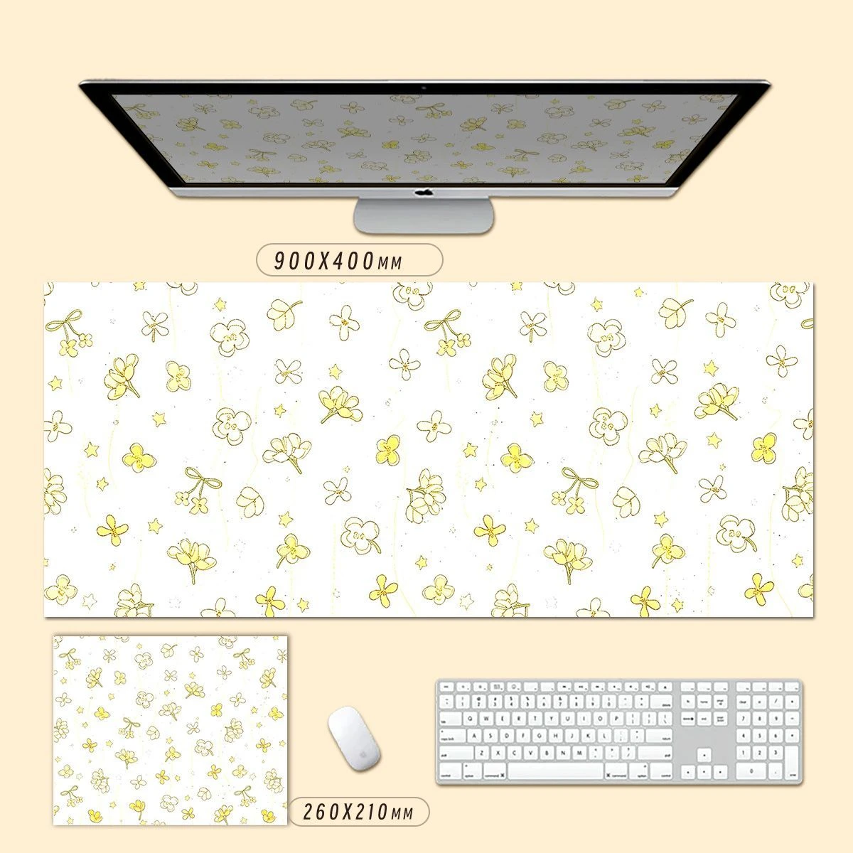 Pink Lily Flower Pu Leather Mousepad Office Desk Mat Mouse Pad Computer Speed Type Carpet Mat Player Laptop Keyboard Cartoon