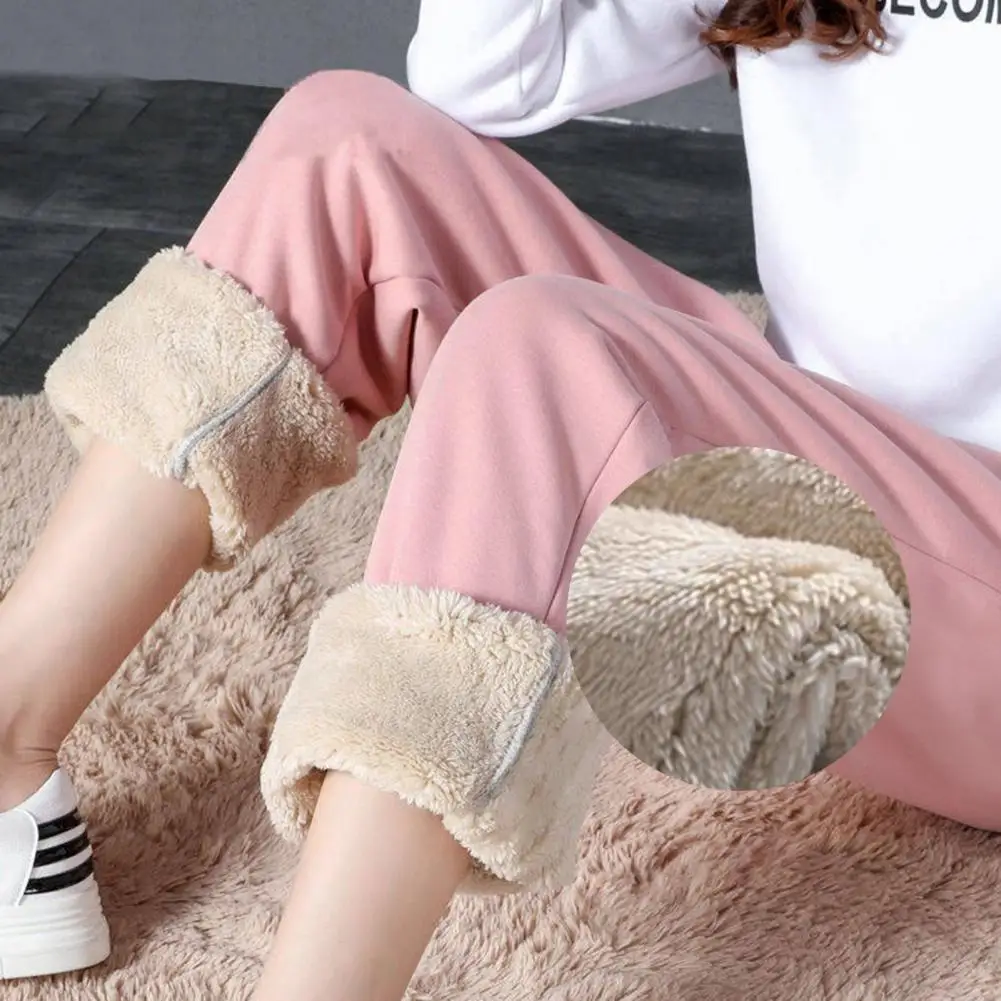 

Simple Women Trousers Loose Autumn Winter Sweatpants Thicken Imitation Cashmere Harem Pants