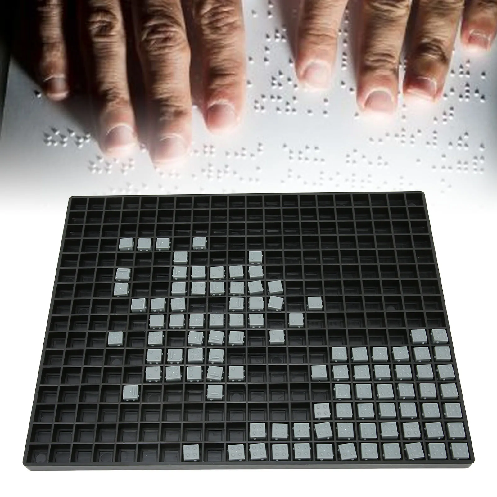 

Blind Math Counting Board Arithmetic Board Home School Math Counting Educational Teaching Aid with Dice for Blind People