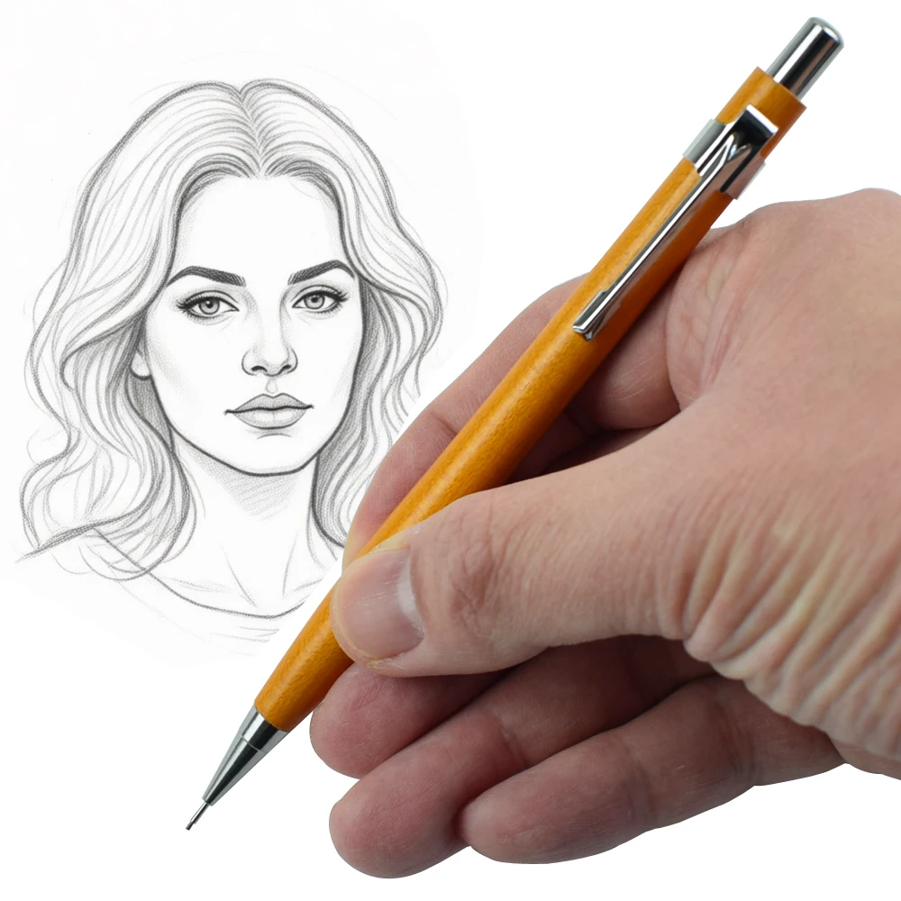 

Набор механических карандашей из кленового дерева: автоматический карандаш 0,5 мм + сменные грифели, универсальное решение для офиса, школы и рисования