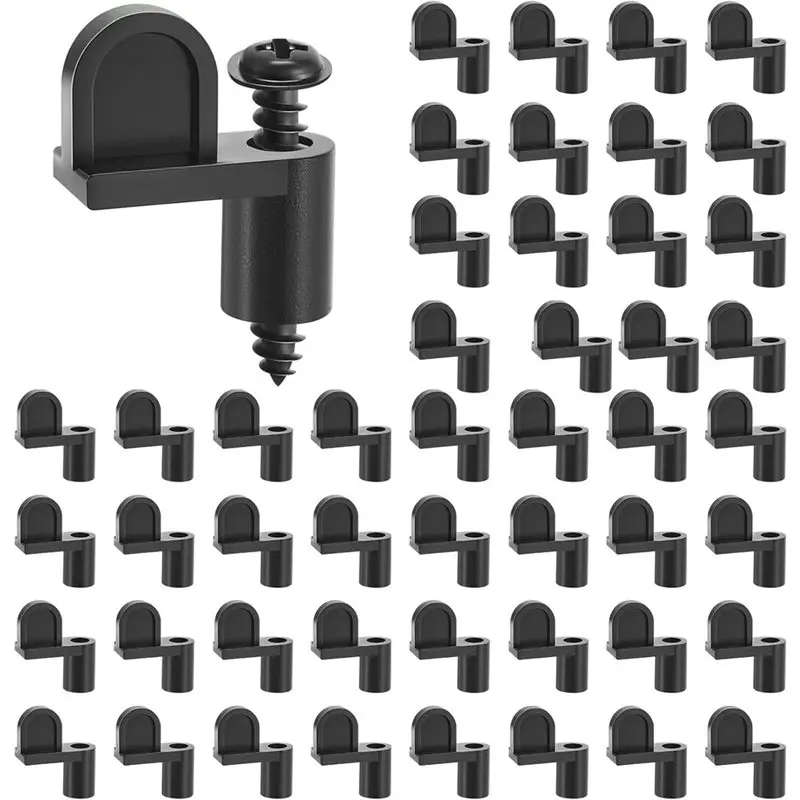 AA51 48 PCS 3/8 In Window Screen Clip With Screws Offset Clips For Fastens Storm Window, Storm Panels(Black)