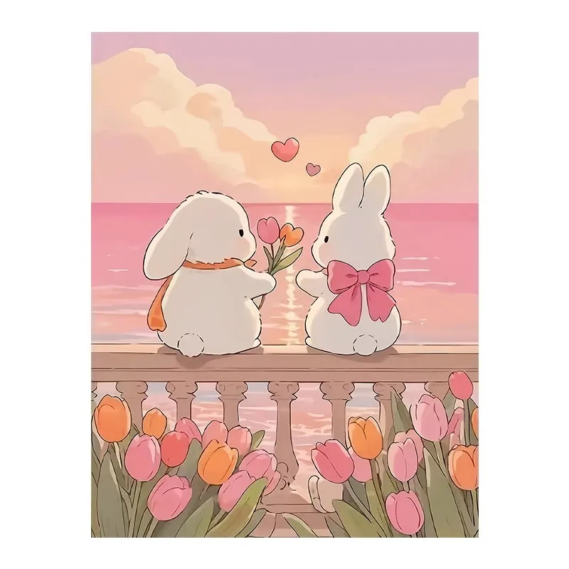 

Набор для вышивки крестом Lover Rabbits с принтом на холсте 9CT 11CT китайские наборы «сделай сам» для набора для вышивания рукоделие домашний декор