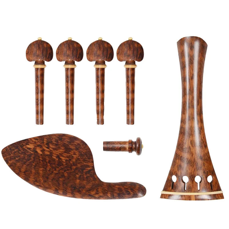 High-End Snake Wood 4/4 Full Set of Chin Rest String Plate Knob Tail Button Positive and Negative Screw Fine-Tuning