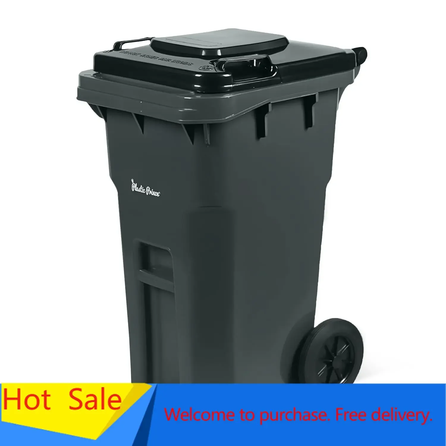 

27 Gallon Outdoor Trash Can with Lid and Wheels Small Wheeled Outdoor Garbage Can Storage Outside Heavy-Duty Rolling Trash Bin f