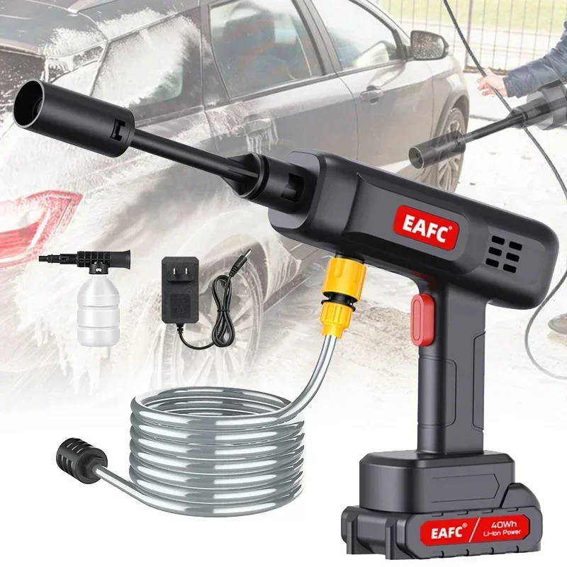 

-60Bar Cordless High Pressure Car Washer Spray Water Gun 40WH/80WH Battery Foam Generator Car Washing Machine For Home