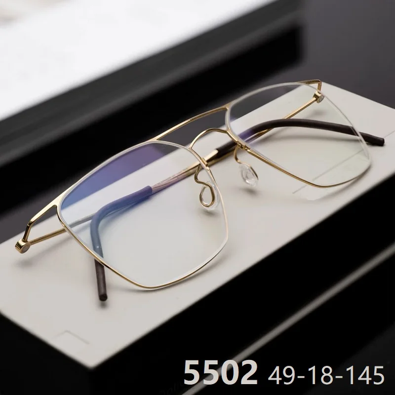 

Denmark Brand Glasses Frame Men Square Pure Titanium Screwless Ultralight Double Beam Eyeglasses Women Eyewear Fashion Trend