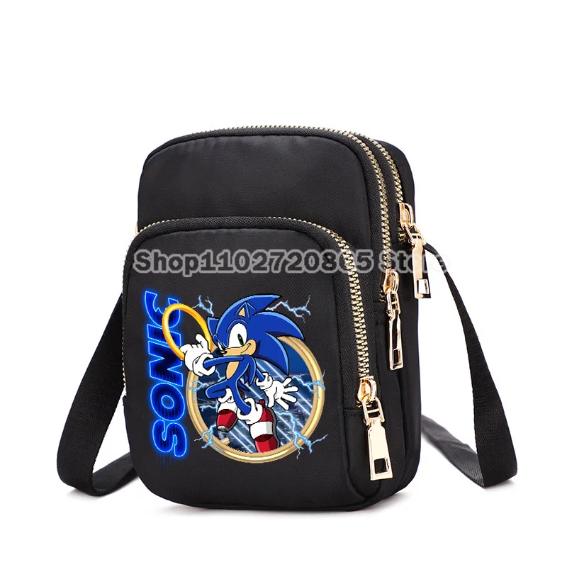 Sonics Schoudertas Veelzijdige Mannen Mobiele Telefoon Koptelefoon Satchel Cartoon Anime Figuur Crossbody Tassen Casual Mode Packet Gift