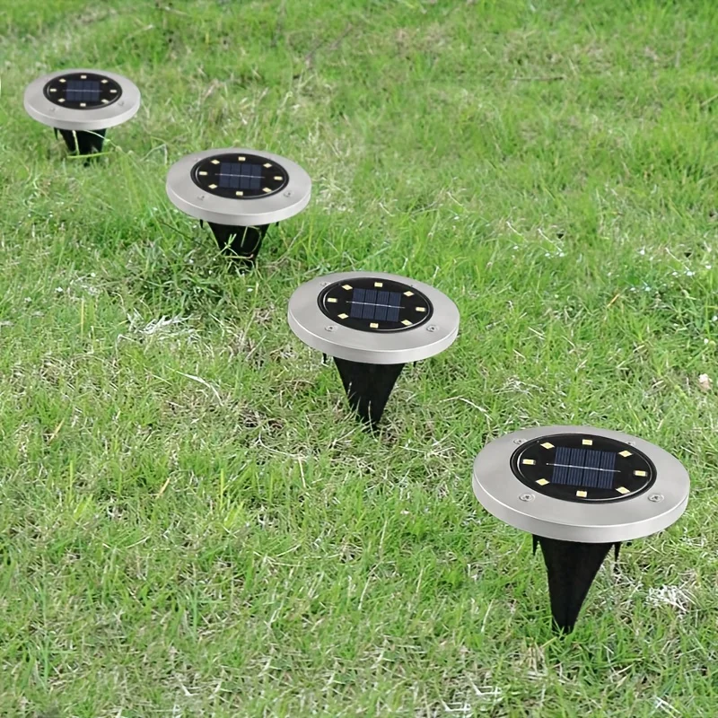 Solar Boden leuchten 8leds Solar Garten leuchte Outdoor wasserdichte Bürgersteig scheibe helle Boden beleuchtung für Rasen terrasse