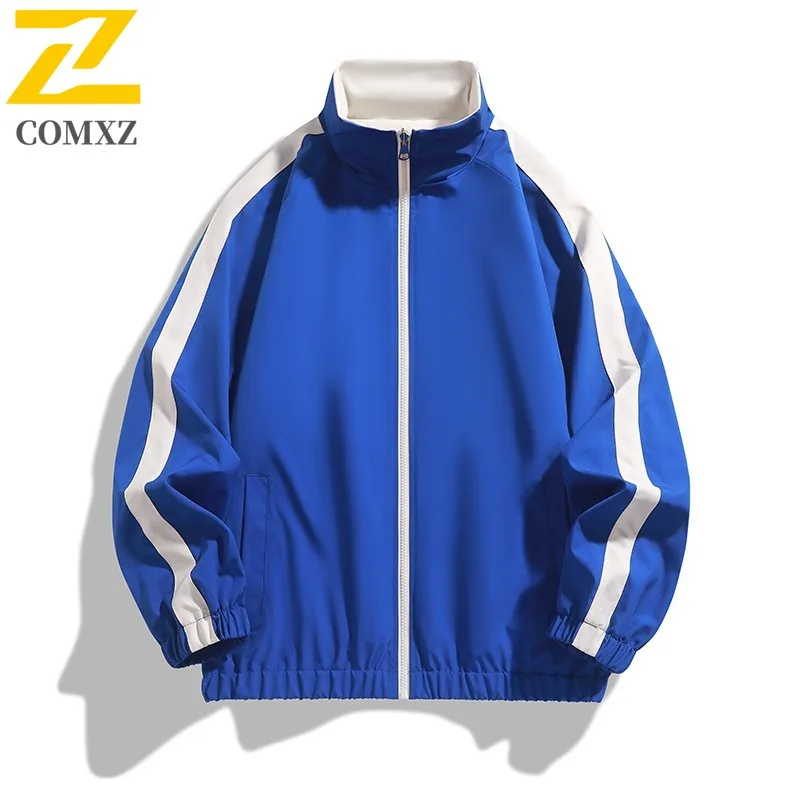 

COMXZ разноцветная двусторонняя повседневная куртка мужская новая двусторонняя куртка с воротником-стойкой лоскутная бейсбольная куртка молодежная